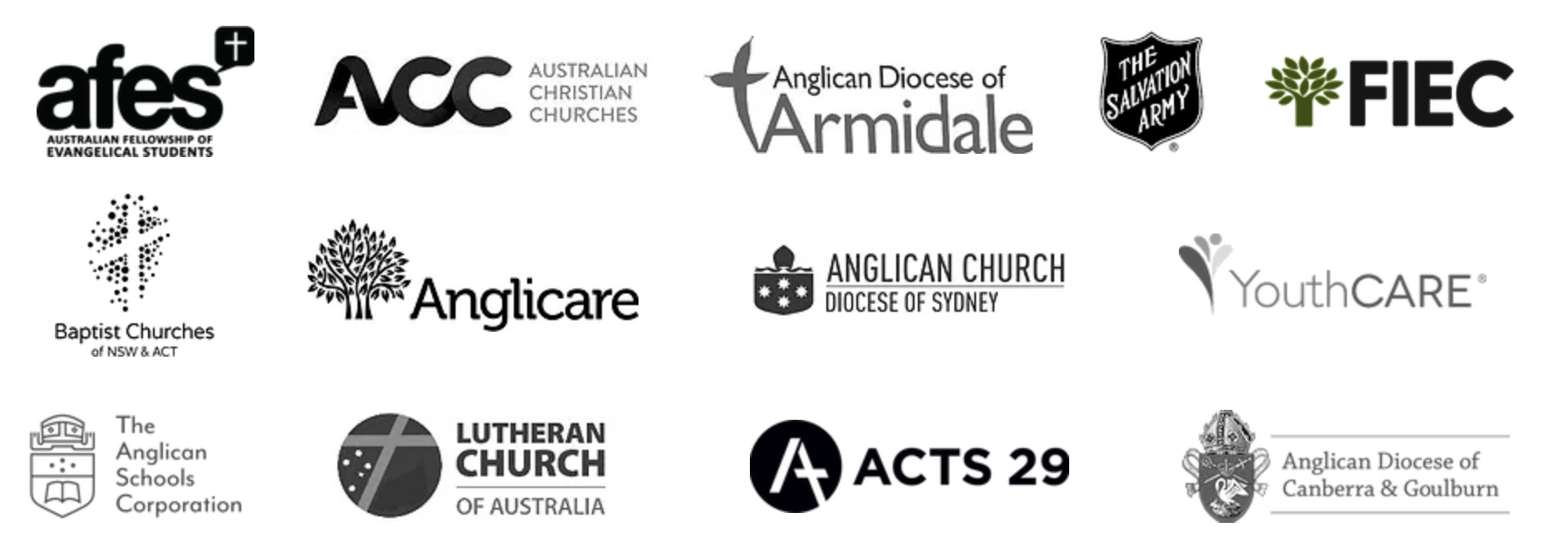 Organisations and denominations that trust Red Sheep for pastoral supervision